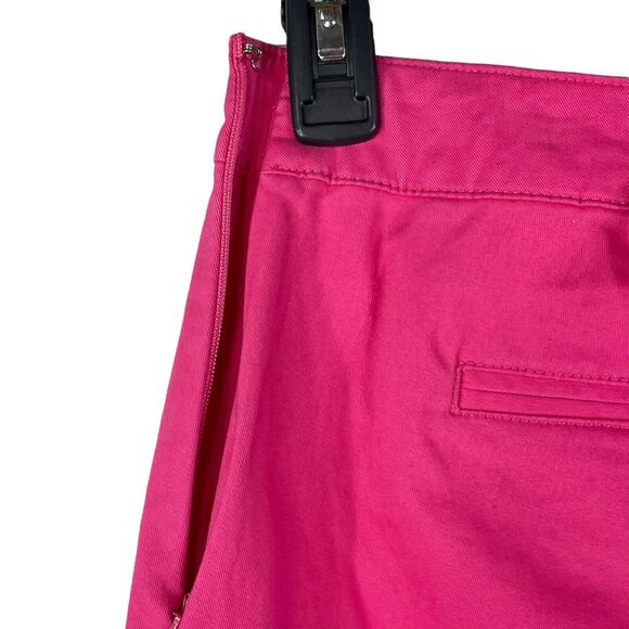 Charter Club SZ 14 Crop Pants Wide Leg Straight Pockets Stretch High-Rise Pink - Picture 5 of 11
